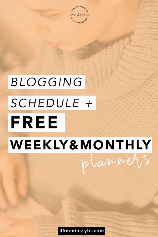 blogging schedule free blog planners