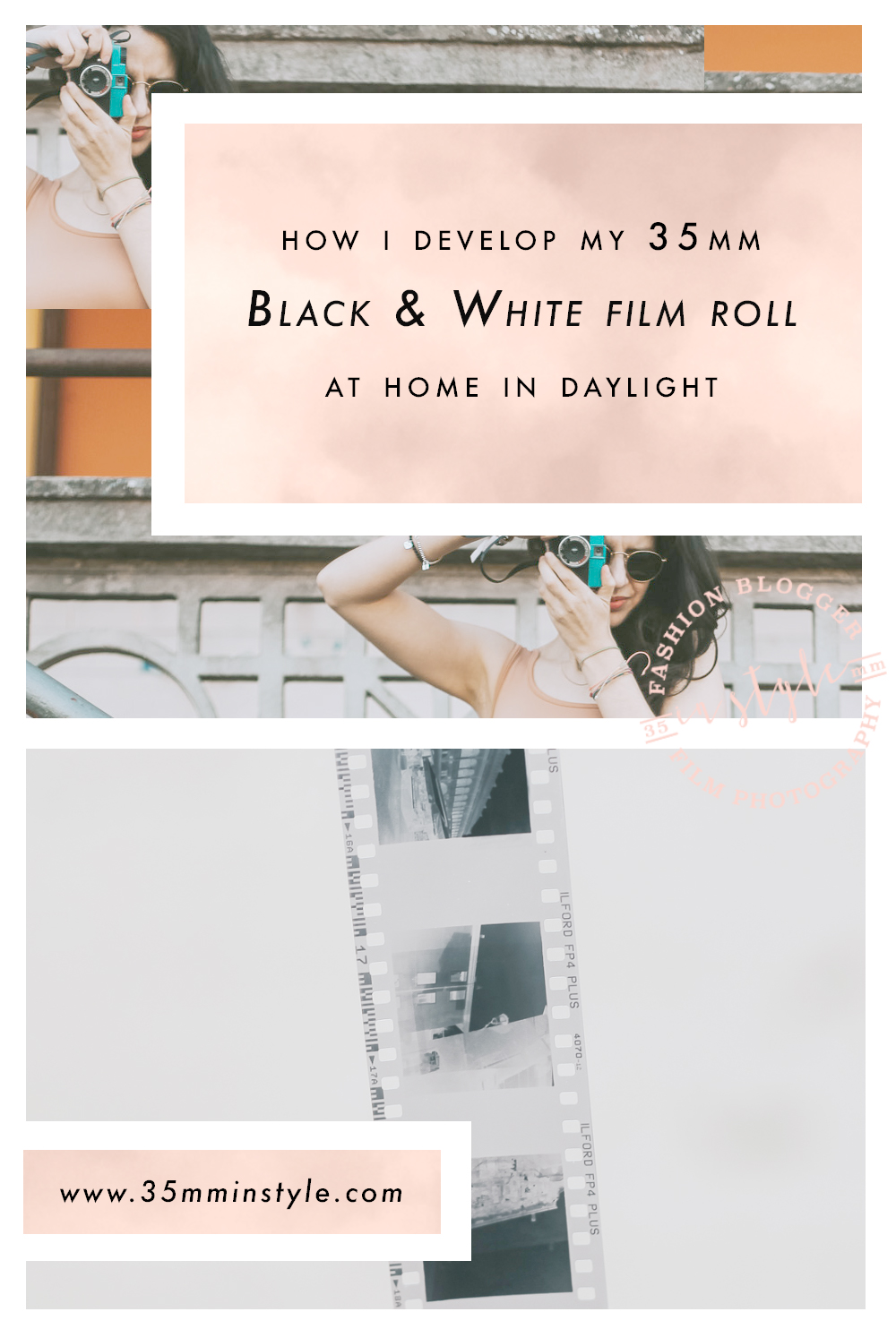 how to develop 35mm black white film roll daylight home